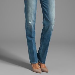 MOTHER distressed medium wash jean